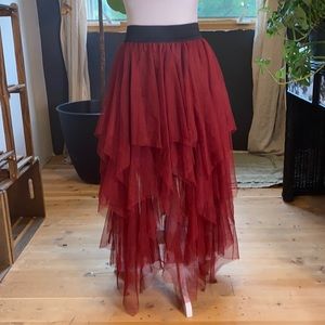Red tulle skirt
